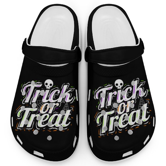 Trick Or Treat Spiderweb Halloween Clogs