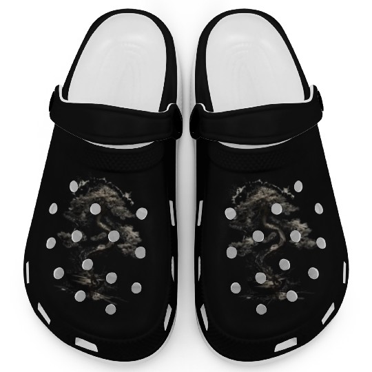 Bonsai Tree Japanese art Sumie painting Clogs