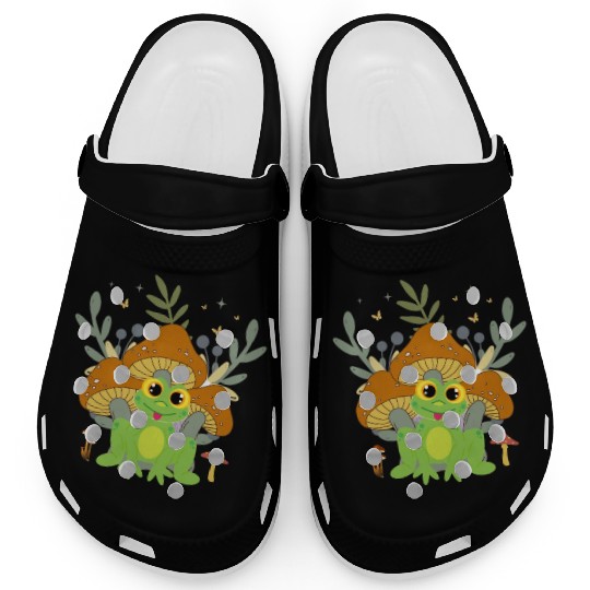 Cute kawaii happy frog Cottagecore Aesthetic Clogs