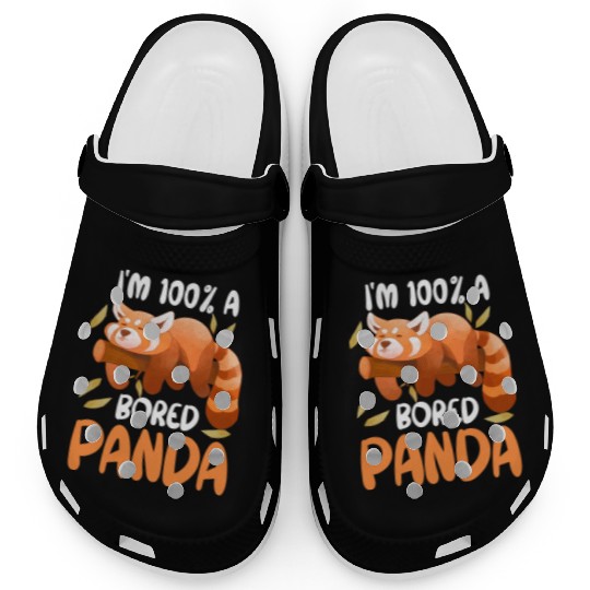Red Panda Bored Cute Animal Lazy Animal Lover Clogs