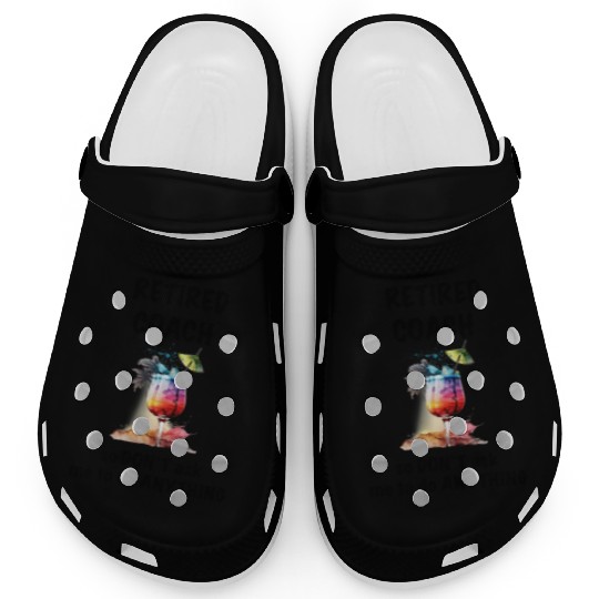 Retired Coach Vacation Tropical Cocktail Umbrella Clogs