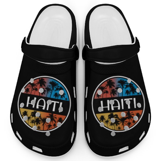 Haiti Stylish Vacation Souvenir Palm Tree Clogs