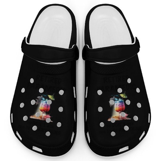 Retired Paramedic Vacation Tropical Cocktail Clogs