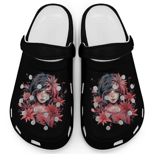Japanese Spider Lily Soft Anime Aesthetic Flower Clogs