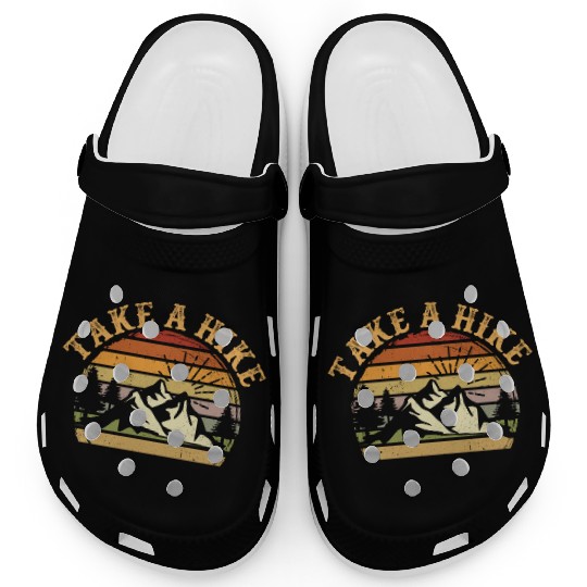 Take A Hike Retro Hiker Outdoors Camping Nature Clogs