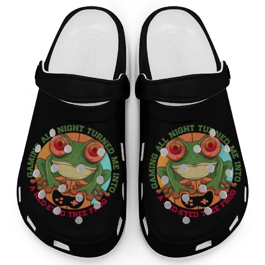 Red Eyed Frog Gaming Gamer Design for a Guitar Clogs
