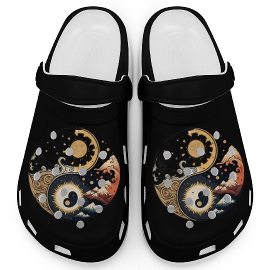 Sun and moon yin yang Clogs