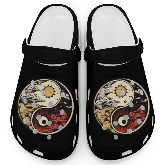 Sun and moon yin yang Clogs