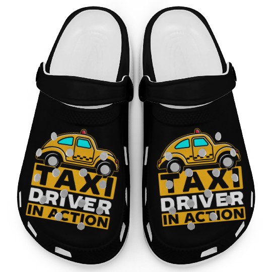 Taxi Driver In Action Taxicab Cab Driver Cabbie Clogs