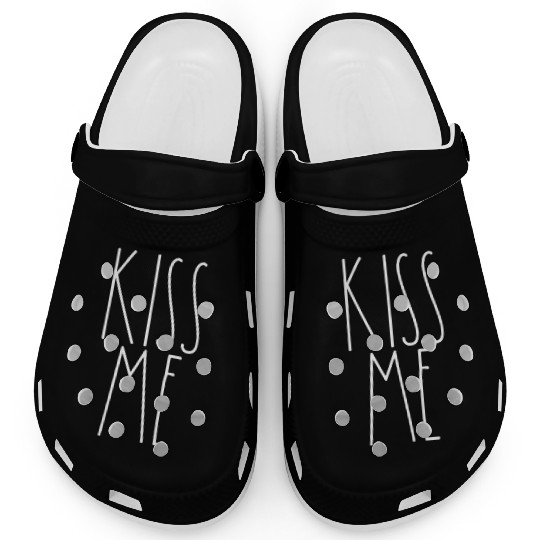 Kiss Me White Rae Dunn Inspired Minimalist Decor Clogs