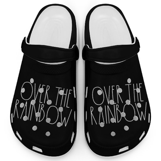 Over the Rainbow White Rae Dunn Inspired Decor Clogs