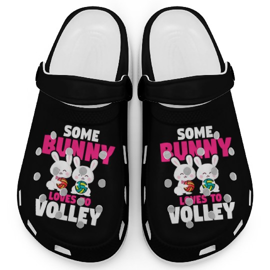 Easter Volleyball Bunny Holiday Rabbit Sport Clogs