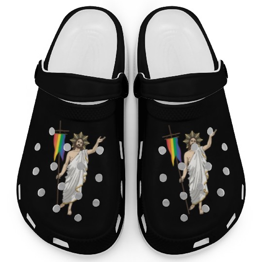 LGBT Jesus Equal Rainbow Christian Clogs