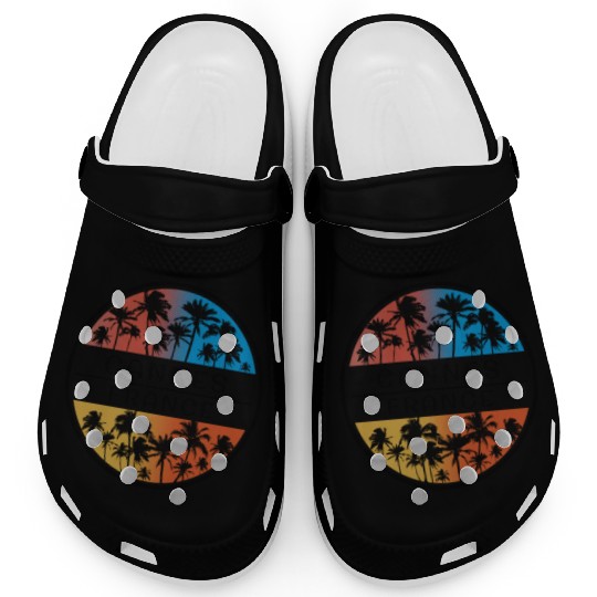 Cannes France Palm Tree Stylish Vacation Souvenir Clogs