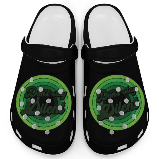 Don't Stay Silent Green Mental Health Clogs