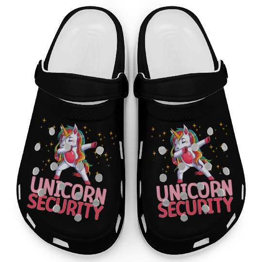 Unicorn Security Funny Unicorn Dabbing Birthday Clogs