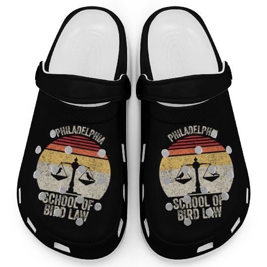 Vintage Retro Philadelphia School Of Bird Law Funn Clogs