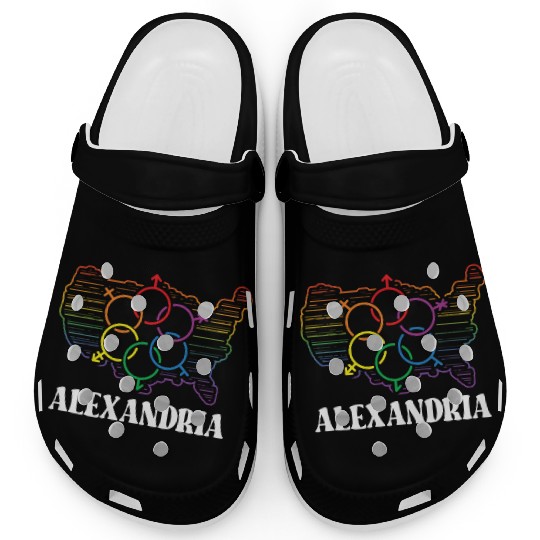 Alexandria Pride Month Pride Flag LGBT Community L Clogs