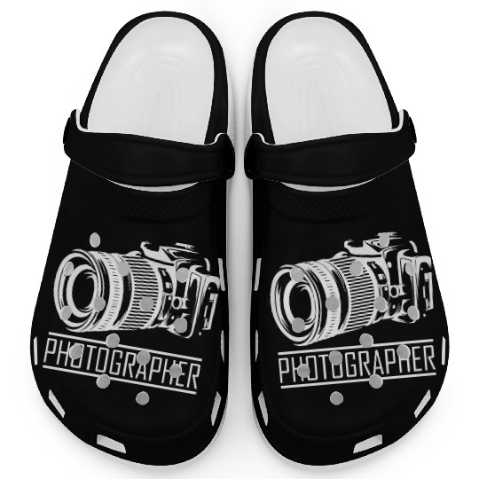 Funny Camera photography quote gift Clogs