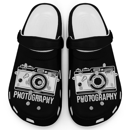 Funny Camera photography quote gift Clogs