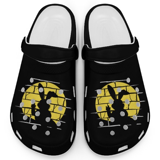 Easter Metalhead Bunny Rock Music Rabbit Clogs