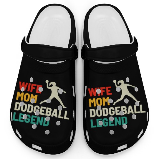 Dodgeball Player Mom Wife Legend Mummy Mother Clogs