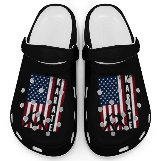 Karate Vintage Us Flag Clogs