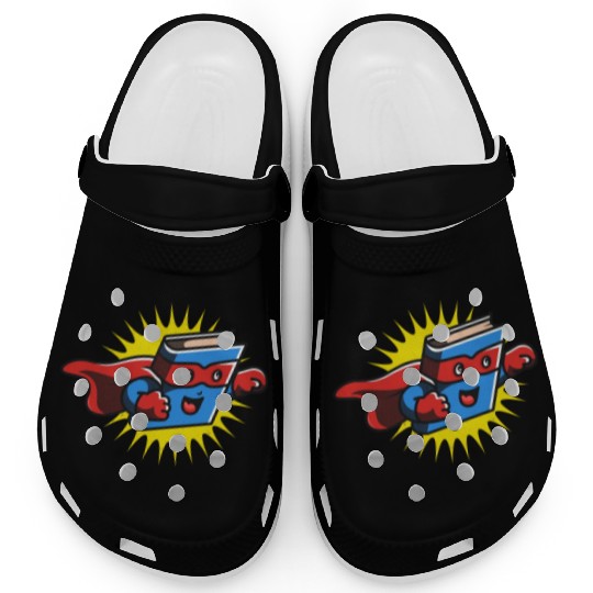 Book Hero Reading Book Lover Comic Book Comics Clogs