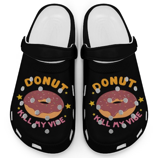 Brown pink sweet donut , Donut teaser , cartoon Clogs