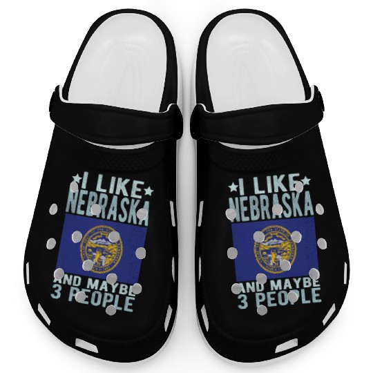 Nebraska Flag US State Clogs