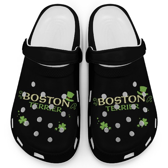 Boston Terrier - St. Patrick's Day Clogs