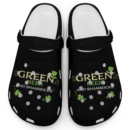 Green beer and shamrocks Clogs