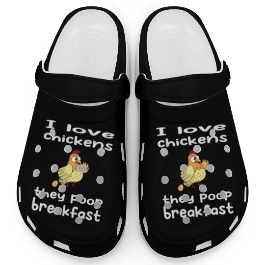 I love chickens - chicken eggs breakfast Clogs