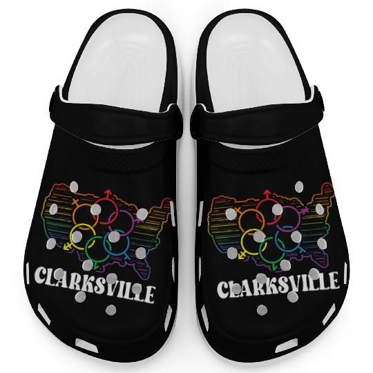 Clarksville Pride Month Pride Flag LGBT Community Clogs