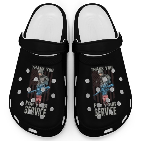 Thank You For Your Service Veteran US Flag Veteran Clogs