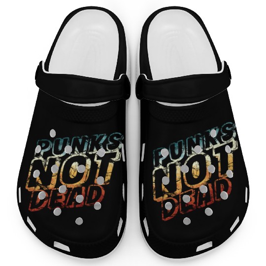 punks not dead - retro punk rock Clogs