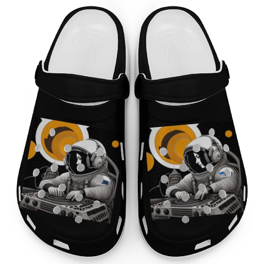 Intricate detailed artwork of astronauts using Clogs