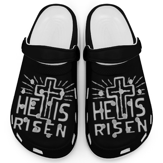 Christian Cross Easter He is Risen Clogs