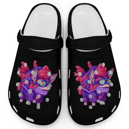 Neon Llama Clogs