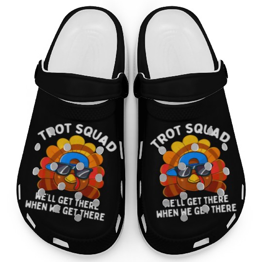Turkey Trot Squad Funny Thanksgiving Running Costu Clogs