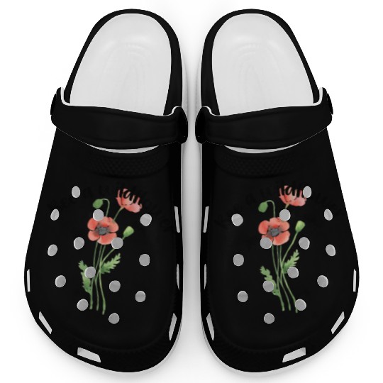 Bee a wildflower, poppies Clogs