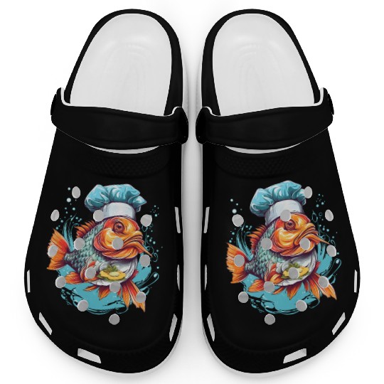 Awesome Culinary Fish Chef Cooking Kitchen Humor Clogs