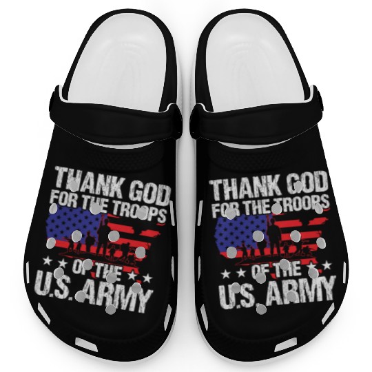 Soldier thank god for troops of us army military Clogs