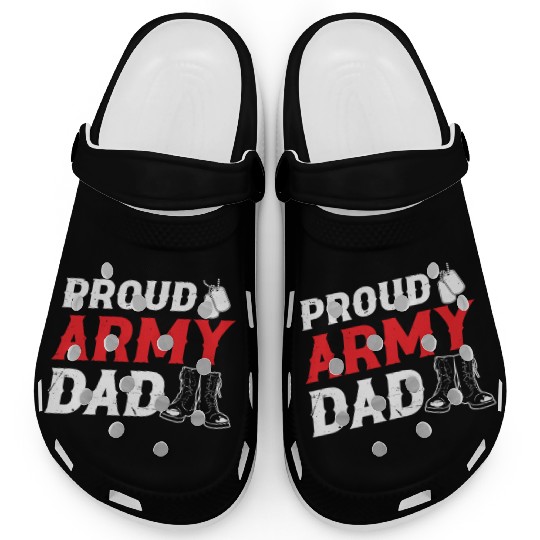 Soldier proud army dad military american veteran Clogs