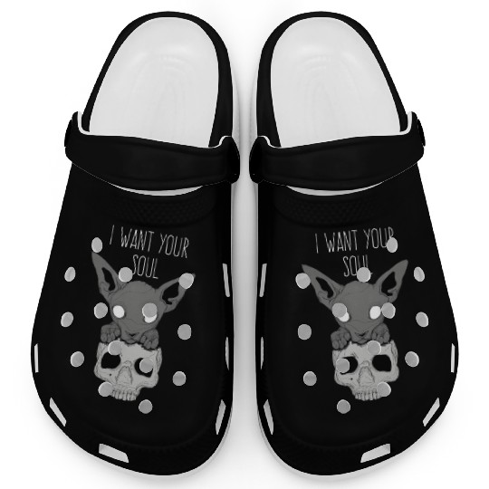 Death Cat Skull Clogs