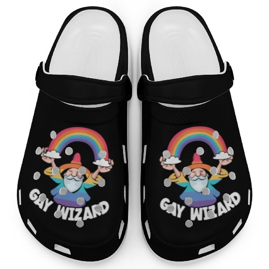 Gay Wizard Rainbow Pride Month LGBTQ Gay Pride Clogs