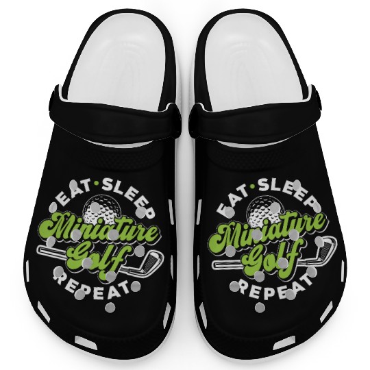 Eat Sleep Miniature Golf Repeat Miniature Golfing Clogs