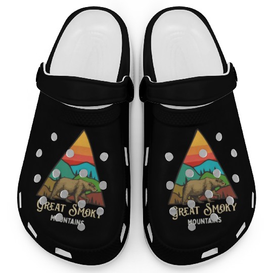 Great Smoky Mountains Vintage Landscape Clogs
