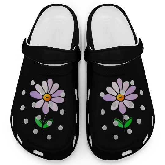 Lavender Flower Art Clogs