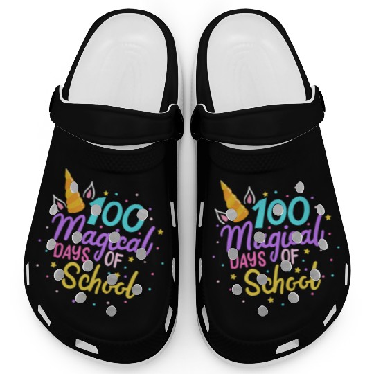 100 Days Of School Unicorn Teacher Student Clogs